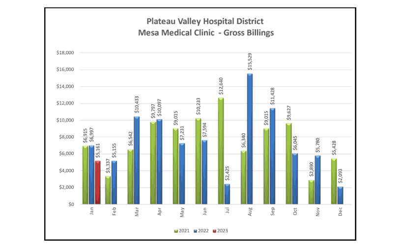 Mesa Medical Clinic Gross Billings